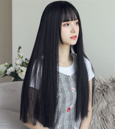 long black hair straight|long black hair aesthetic.